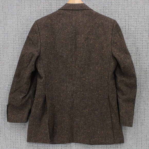 Vintage Kingsridge Wool Blazer Mens Medium M Brown Knit Two Button Front Lined - Picture 10 of 12